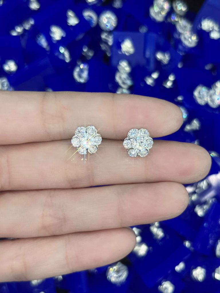 Hoa Tai Bạc Hình Hoa 6 Cánh (X.K) Viên Chủ 4Li5 - GBJ53594 - Gia Bảo Jewelry (Có Xi Kim)