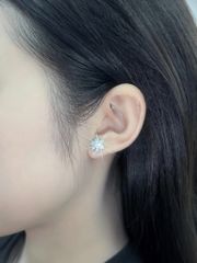 Hoa Tai Bạc Hình Hoa 6 Cánh (X.K) Viên Chủ 4Li5 - GBJ53594 - Gia Bảo Jewelry (Có Xi Kim)