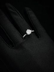 Nhẫn Bạc 4 Chấu Viền Đ.á Tấm Viên Chủ 6Li3 (freesize) - GBJ48180 - Gia Bảo Jewelry (Có Xi Kim)
