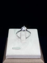 Nhẫn Bạc 4 Chấu Viền Đ.á Tấm Viên Chủ 6Li3 (freesize) - GBJ48180 - Gia Bảo Jewelry (Có Xi Kim)