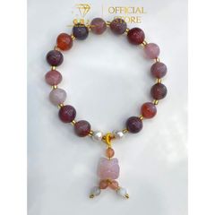 Vòng Tay Chuỗi CT Nam Hồng Mix Ng.ọc Tr.ai 10Li Mix Hoa & Mix Kỳ Lân - GBJ56063 - Gia Bảo Jewelry