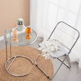  Bàn trà tròn kính trong suốt decor 