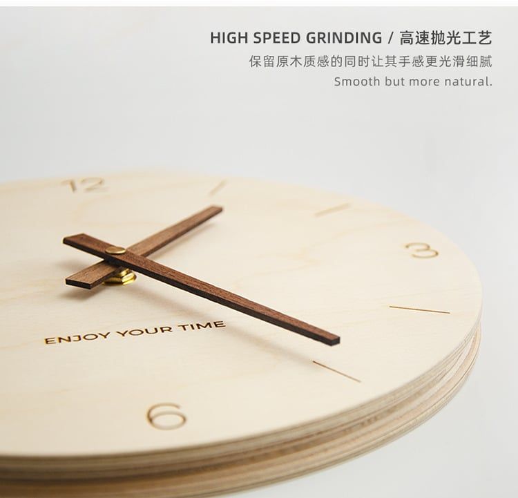  Đồng hồ gỗ treo tường Enjoy your time 