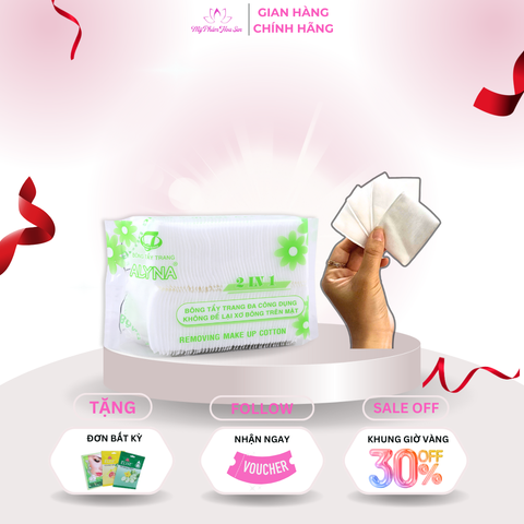 [ALYNA] Bông tẩy trang 2 lớp - 100 miếng