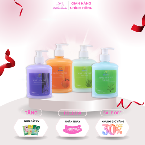 [WLEZA] Nước rửa tay Diệt khuẩn, Khử mùi, Giữ ẩm tay - Trà Xanh