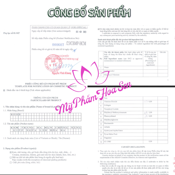 [BOOD - DÒNG THƯỜNG] Kem Dưỡng trắng, Chống nắng, Ngừa mụn, Ngừa lão hóa da