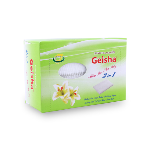 [GEISHA] Bông tẩy trang 2 lớp, Làm sạch sâu, Chuyên dụng