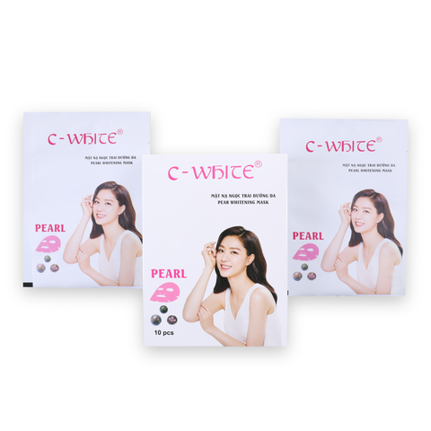 [C-WHITE] Mặt nạ Ngọc trai dưỡng trắng, cấp ẩm sâu - 10 miếng
