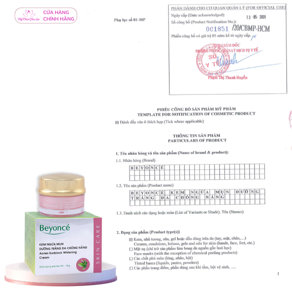 [BEYONCÉ] Kem Dưỡng trắng, Chống nắng, Ngừa mụn