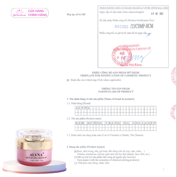 [ALYNA - DÒNG VIP] Kem Dưỡng trắng da Collagen