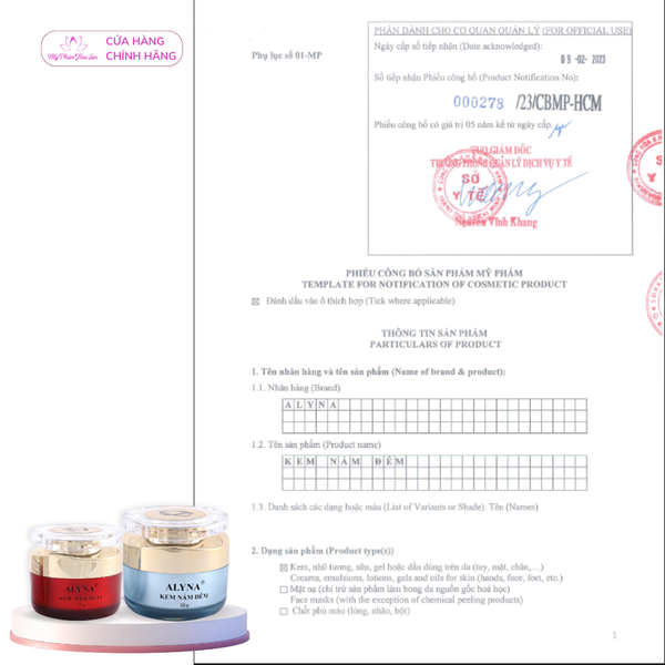 [ALYNA - DÒNG VIP] Kem Nám - Hỗ trợ mờ thâm nám