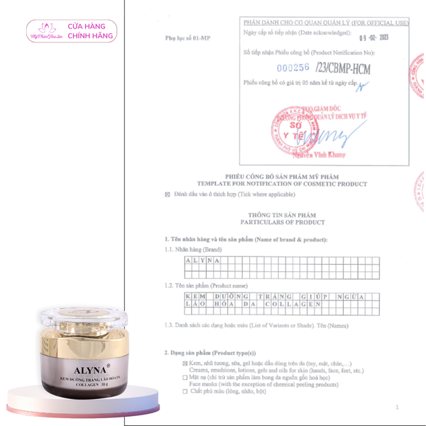 Kem Dưỡng trắng, Ngừa lão hóa da Collagen Alyna Vip