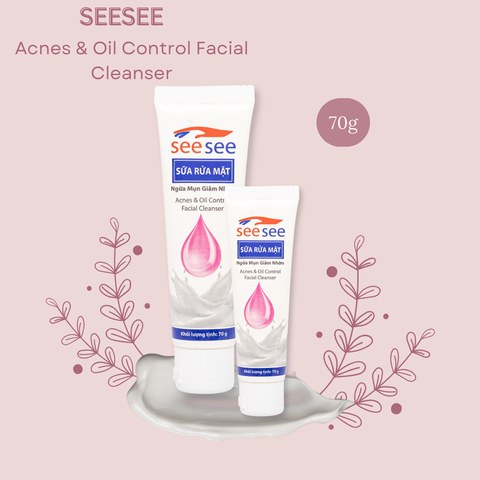 [SEESEE] Sữa rửa mặt Kiềm dầu, Ngừa mụn, Làm sạch sâu ổ viêm