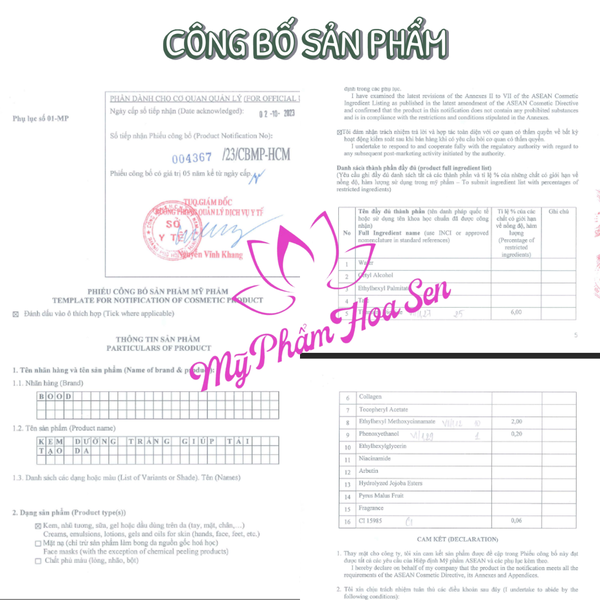 [BOOD - DÒNG VIP] Kem Dưỡng trắng, Tái tạo da