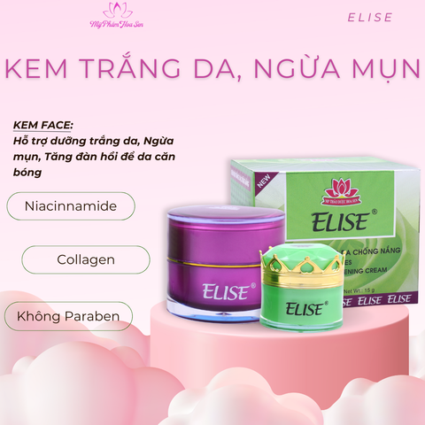 [ELISE XANH LÁ] Kem Dưỡng trắng da, Ngừa mụn