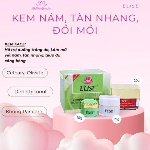 [ELISE XANH LÁ] Kem Ngừa nám, Tàn nhang, Đồi mồi