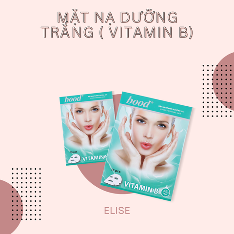 [BOOD] Mặt nạ Vitamin B Dưỡng trắng, Cấp ẩm chuyên sâu, Phục hồi da - 10 miếng