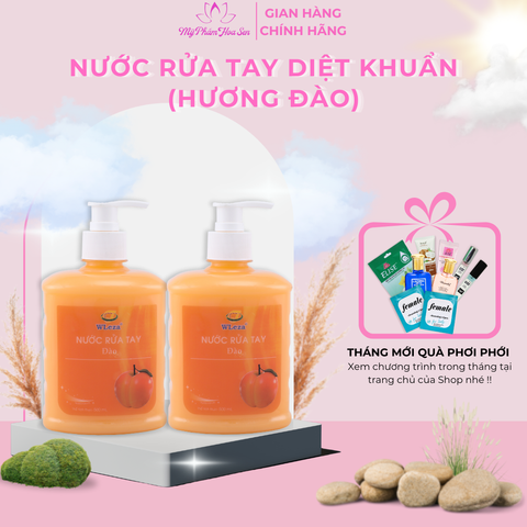 [WLEZA] Nước rửa tay Diệt khuẩn, Khử mùi, Giữ ẩm tay - Đào