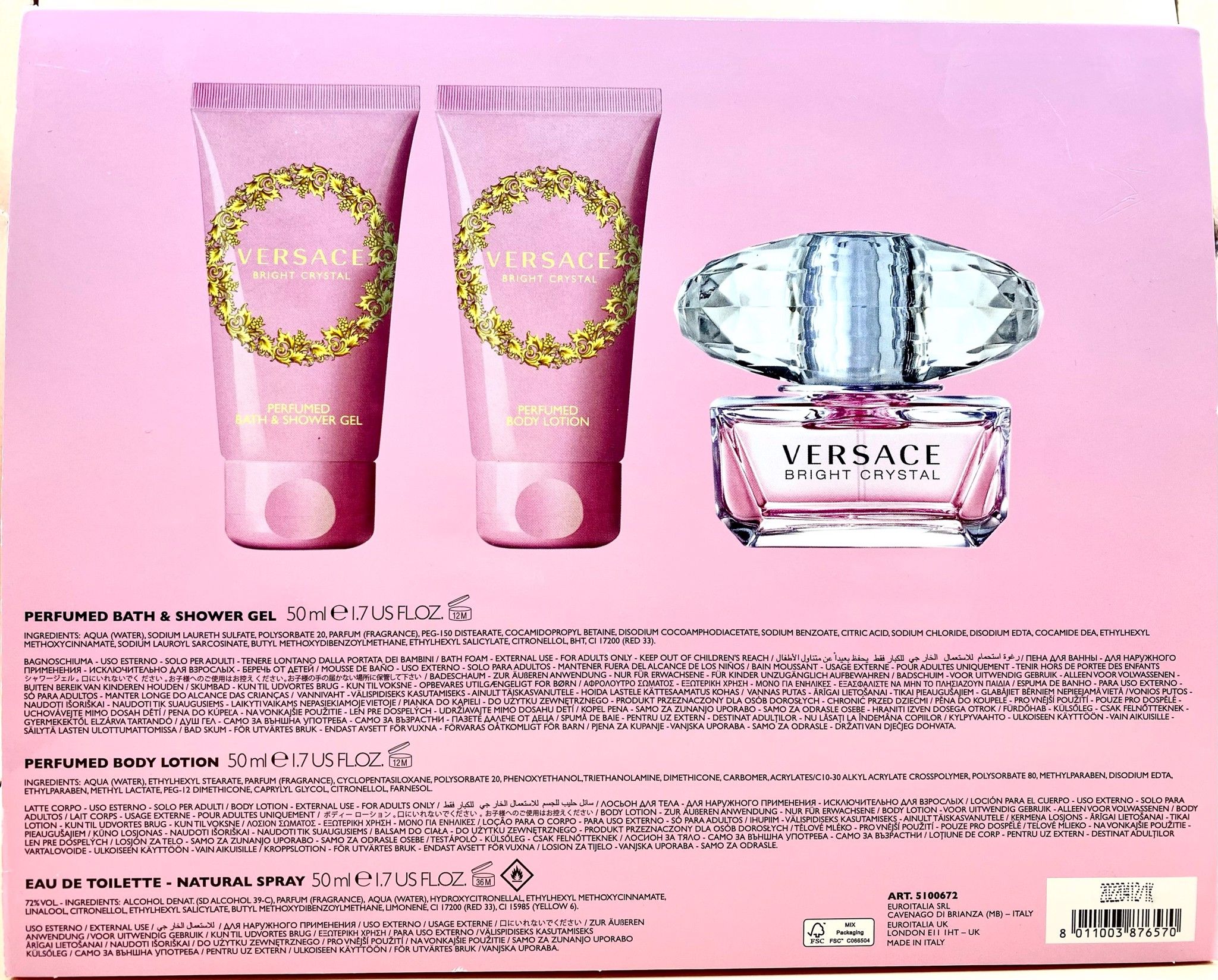  Set Nước Hoa Nữ Versace Bright Crystal 3 món 50ml 