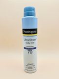  Xịt Chống Nắng Neutrogena Ultra Sheer Body Mist Sunscreen Broad Spectrum SPF 70 (141g) 