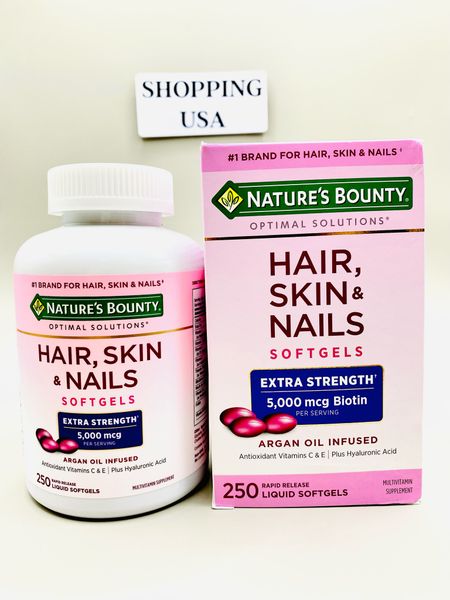 Viên Uống Đẹp Da, Dưỡng Tóc Và Móng Nature's Bounty Hair, Skin & Nail –  ShoppingUSA