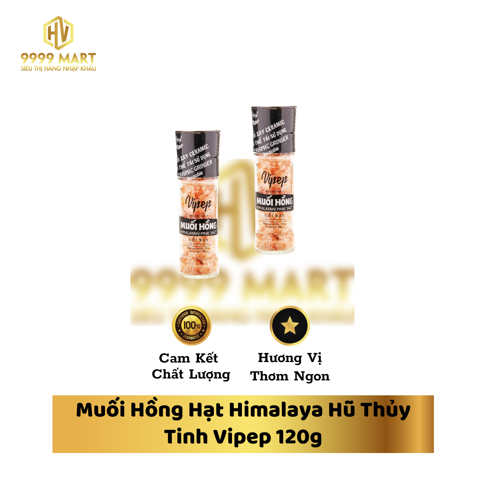  Muối Hồng Hạt Himalaya Hũ Thủy Tinh Vipep 120g 