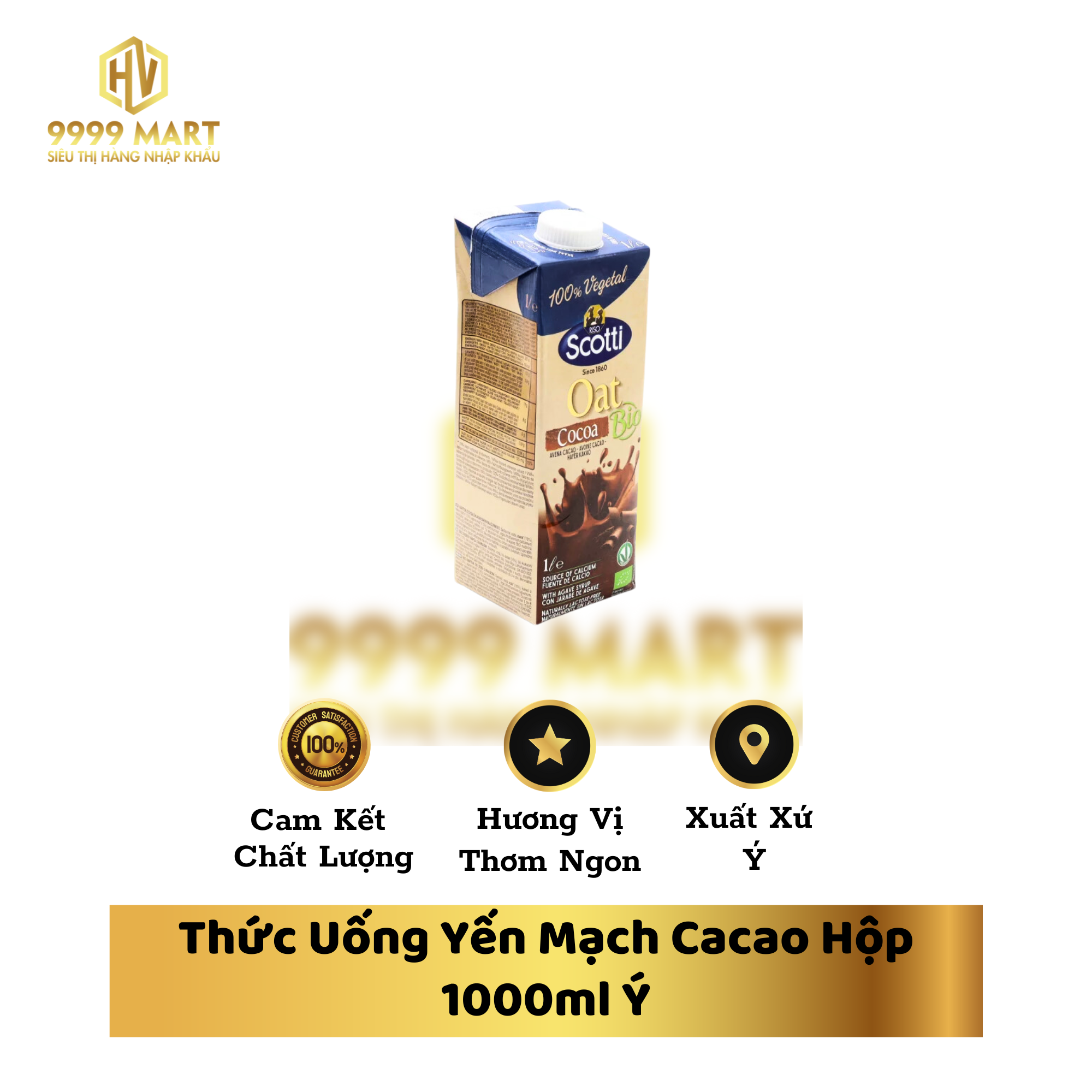  Thức Uống Yến Mạch Cacao Hộp 1000ml Ý 