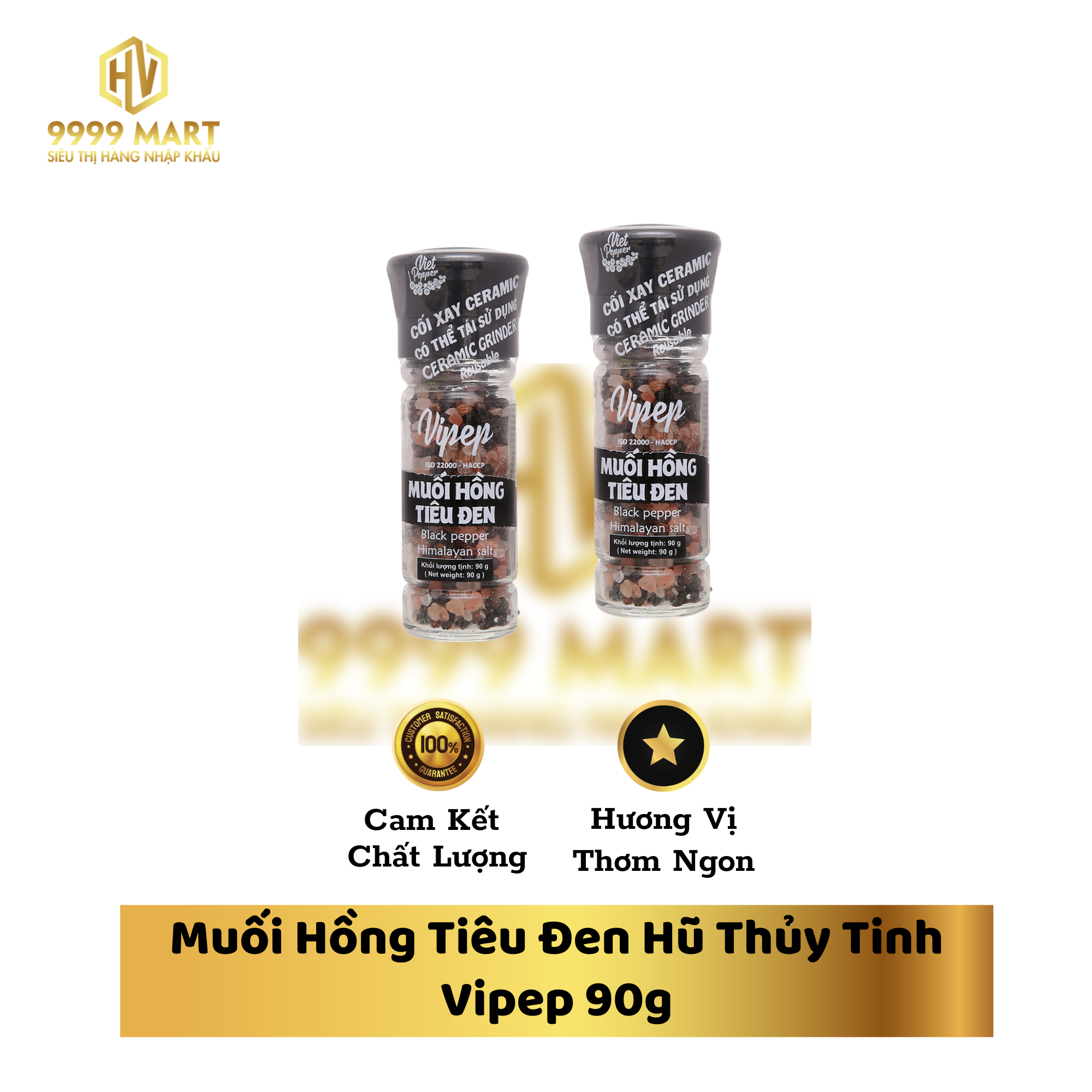  Muối Hồng Tiêu Đen Hũ Thủy Tinh Vipep 90g 