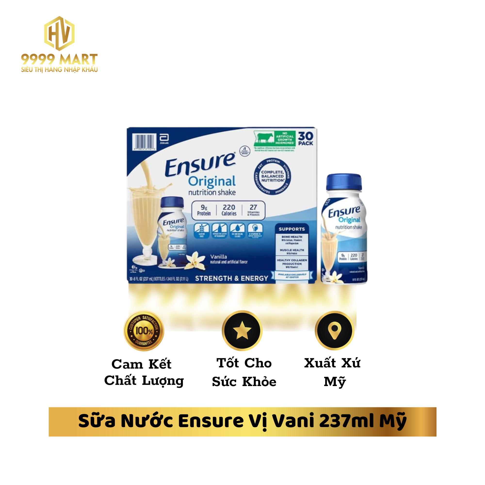  Sữa Nước Ensure Vị Vani 237ml Mỹ 