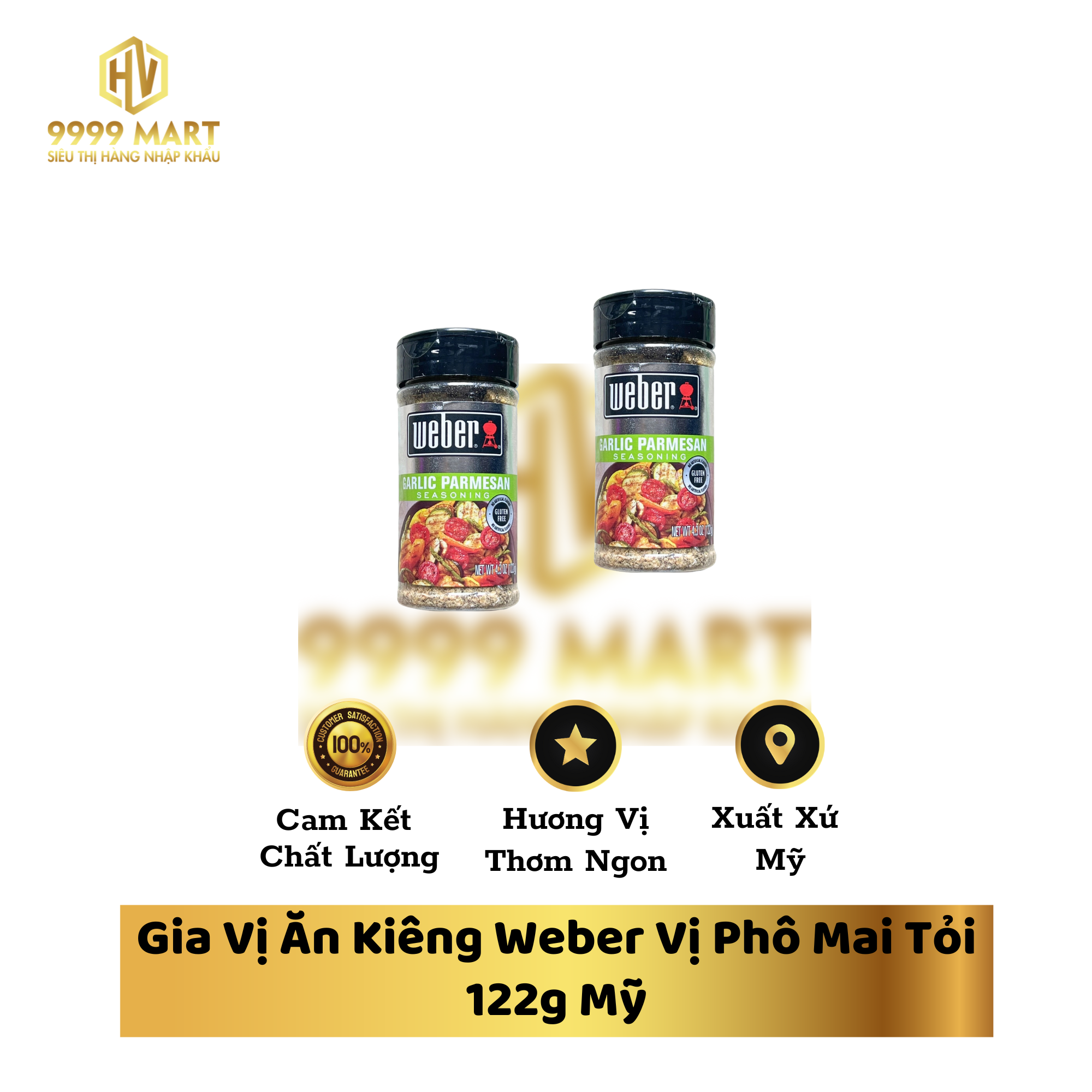  Gia Vị Ăn Kiêng Weber Vị Phô Mai Tỏi 122g Mỹ 