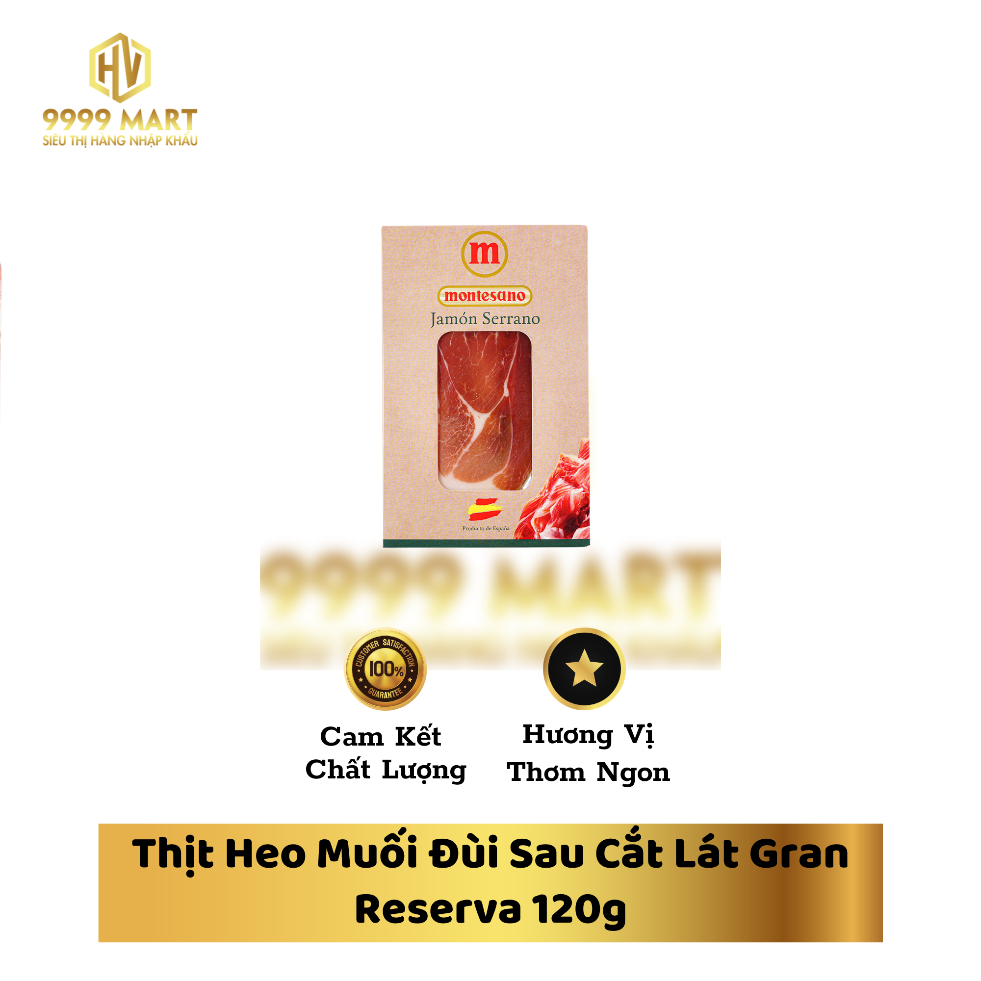  Thịt Heo Đùi Sau Cắt Lát Ướp Muối Serrano 100g 
