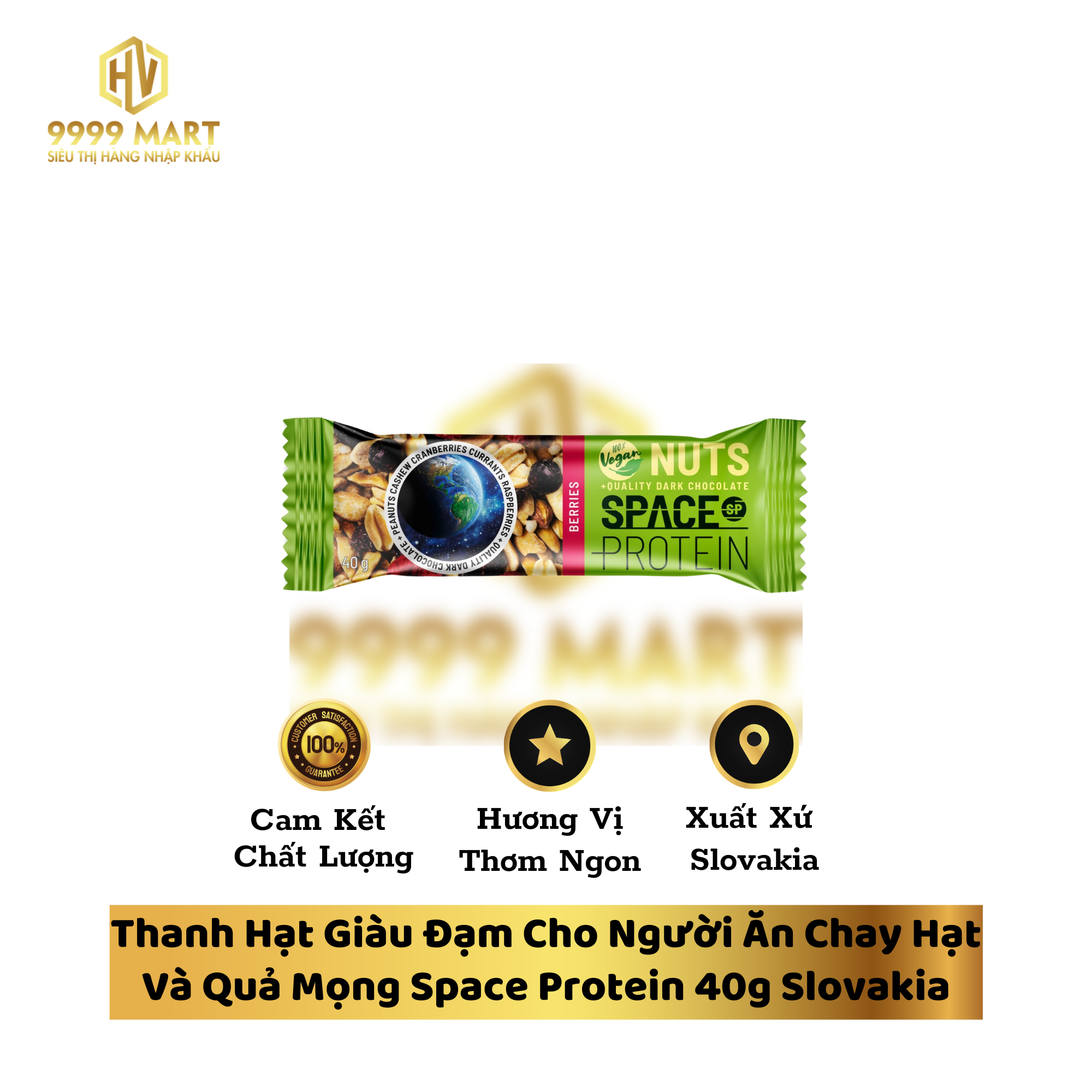  Thanh Hạt Giàu Đạm Cho Người Ăn Chay Hạt Và Quả Mọng Space Protein 40g Slovakia 