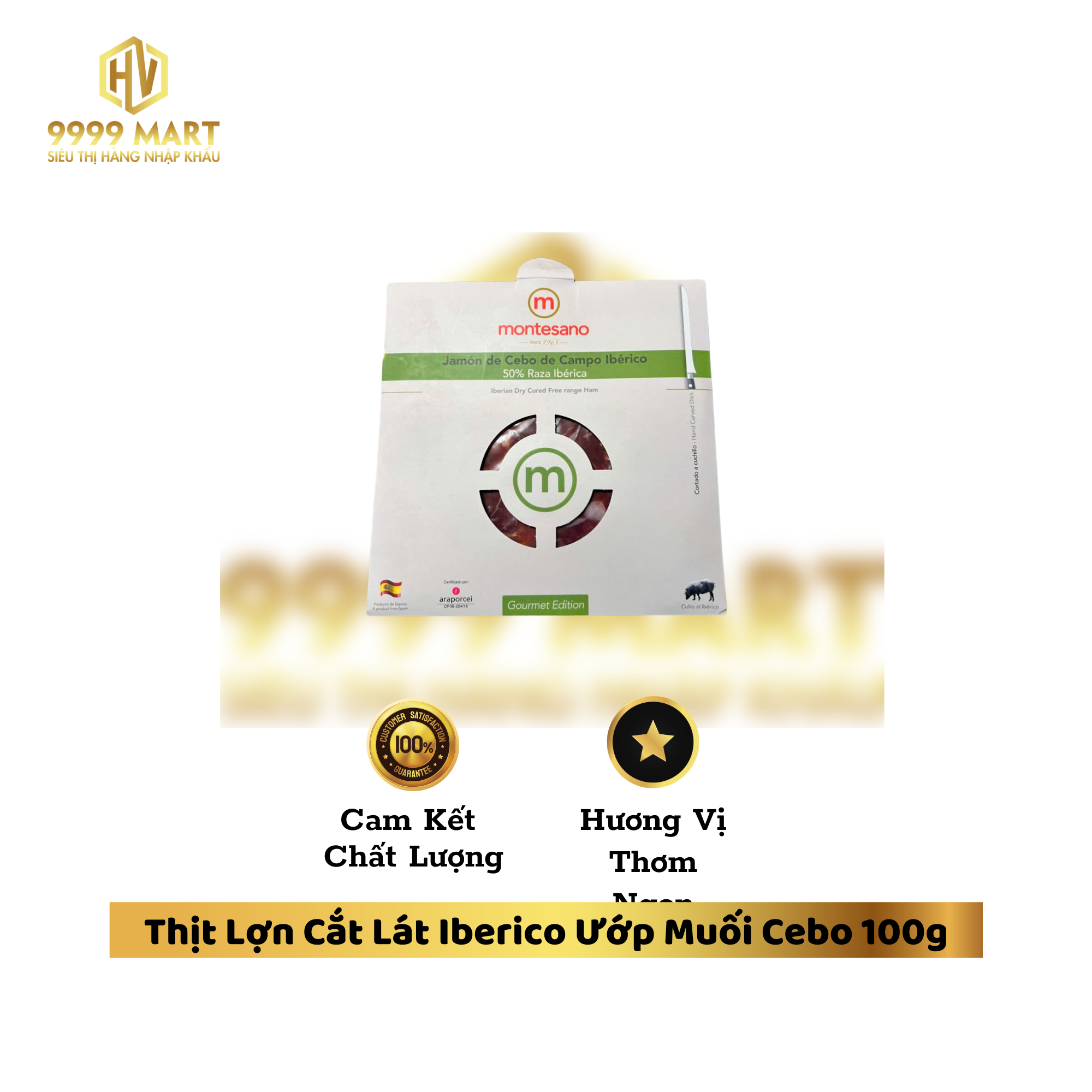  Thịt Lợn Cắt Lát Iberico Ướp Muối Cebo 100g 