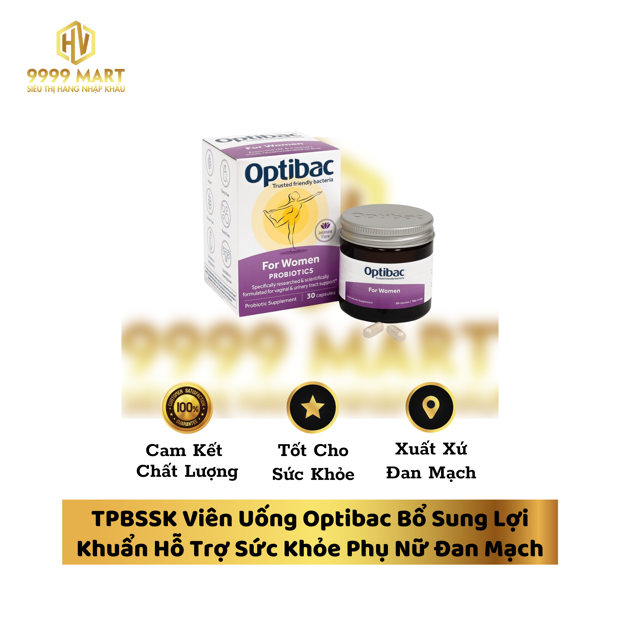  TPBSSK Viên Uống Optibac Bổ Sung Lợi Khuẩn Hỗ Trợ Sức Khỏe Phụ Nữ  Đan Mạch 