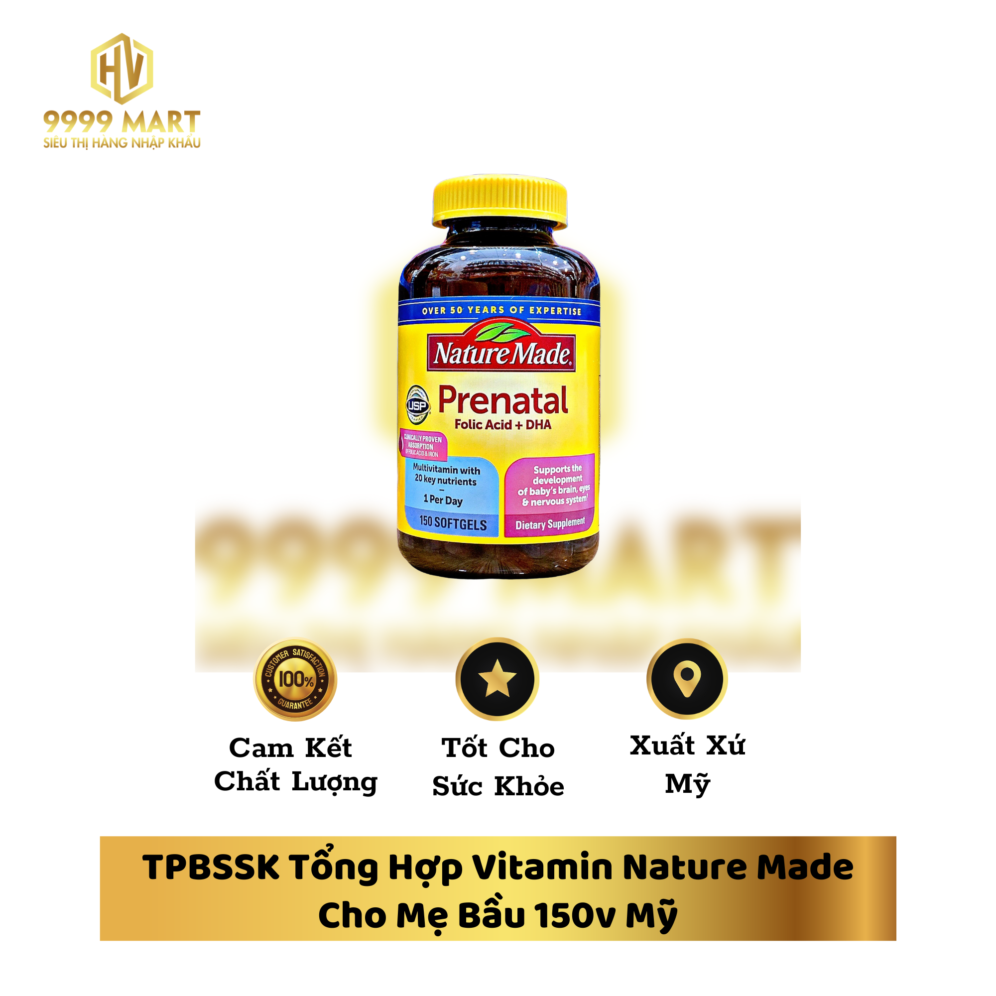  TPBSSK Tổng Hợp Vitamin Nature Made Cho Mẹ Bầu 150v Mỹ 