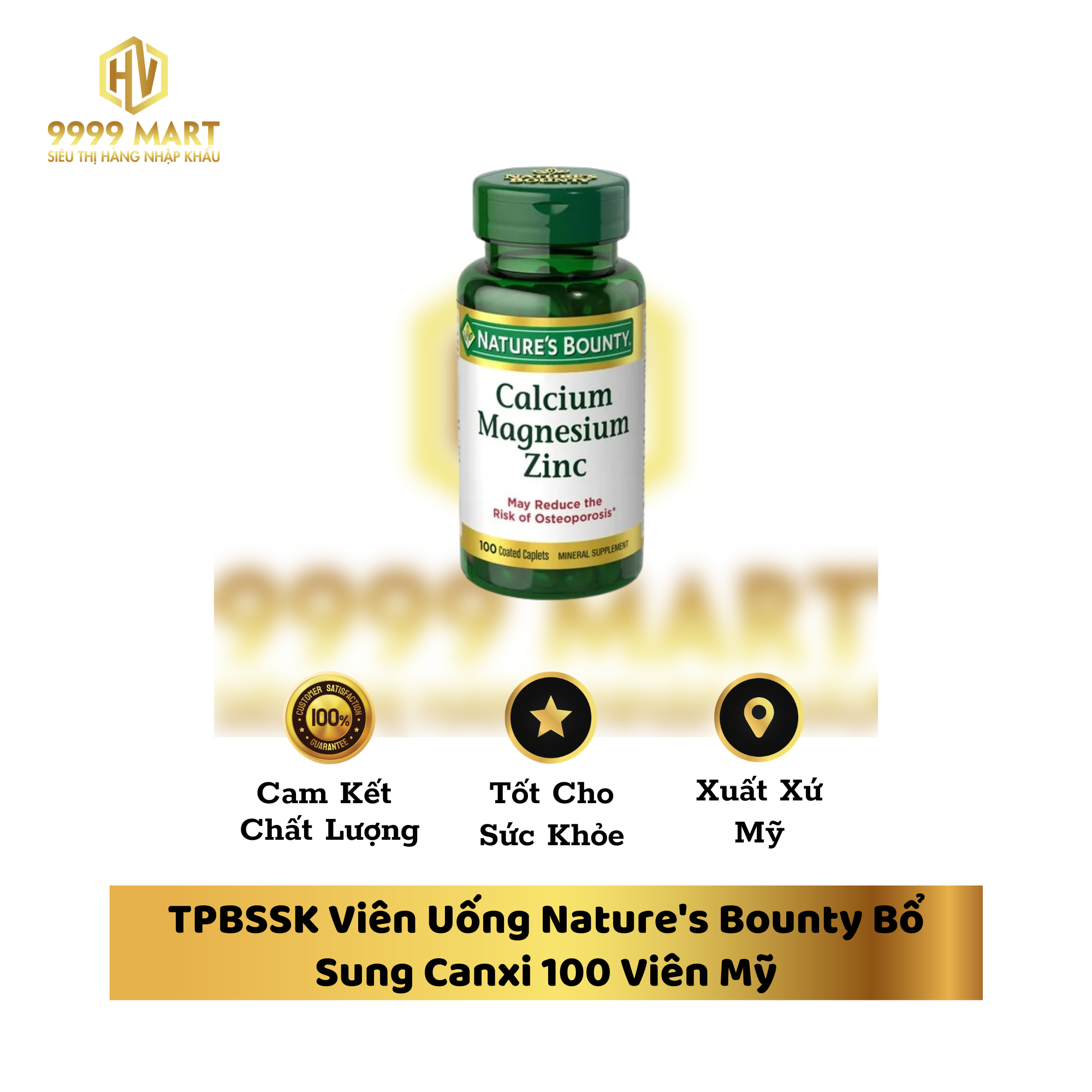  TPBSSK Viên Uống Nature's Bounty Bổ Sung Canxi 100 Viên Mỹ 