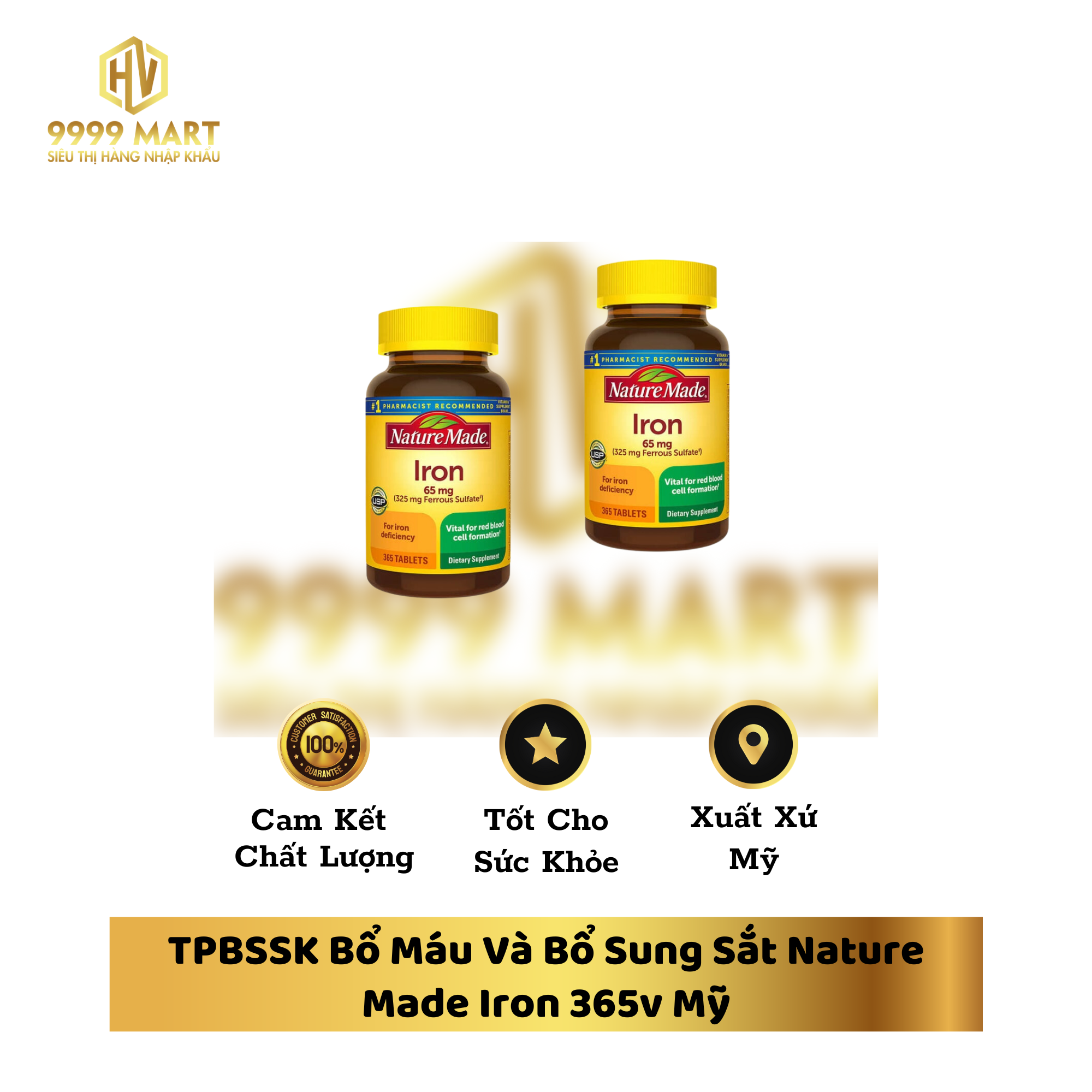  TPBSSK Bổ Máu Và Bổ Sung Sắt Nature Made Iron 365v Mỹ 