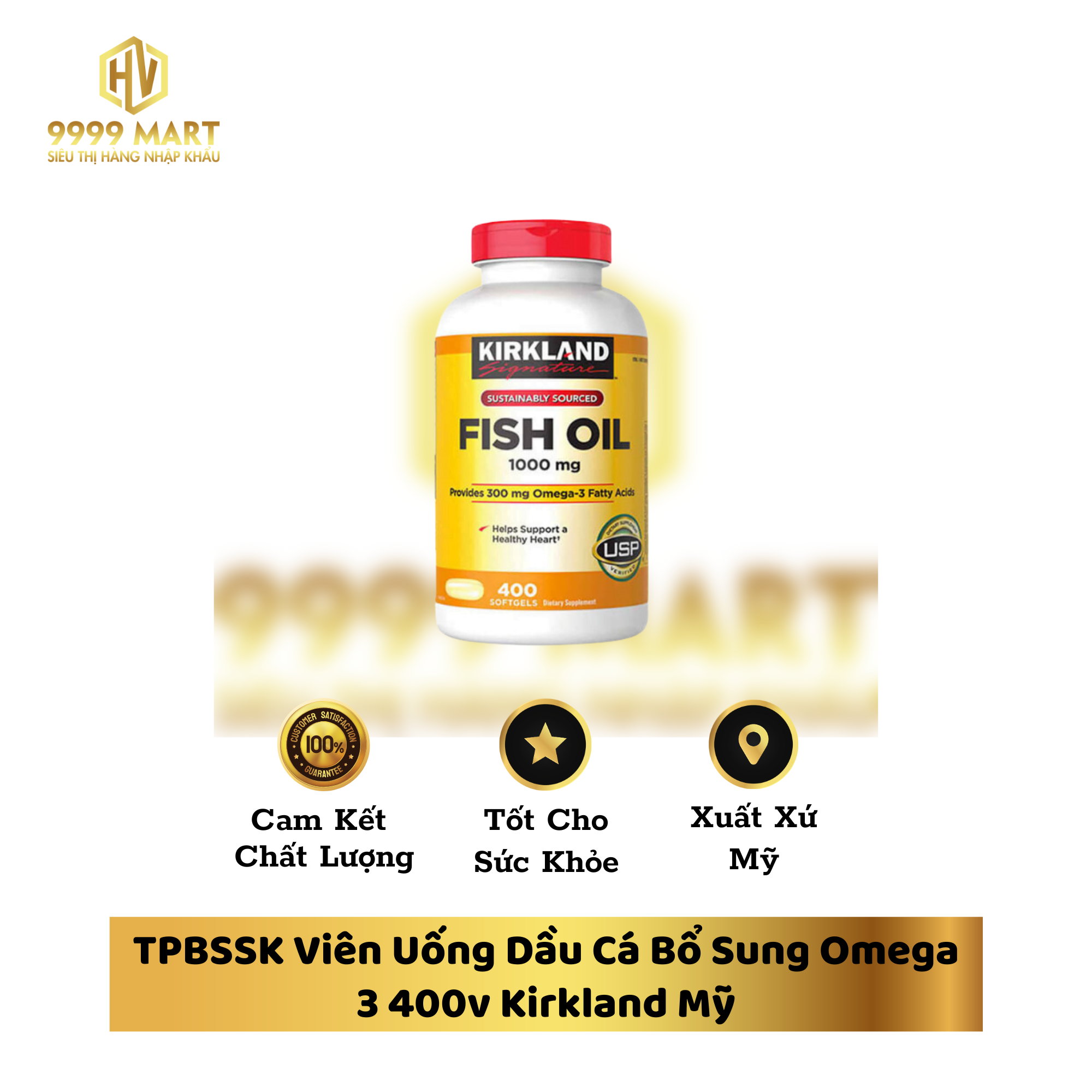  TPBSSK Viên Uống Dầu Cá Bổ Sung Omega 3 400v Kirkland Mỹ 