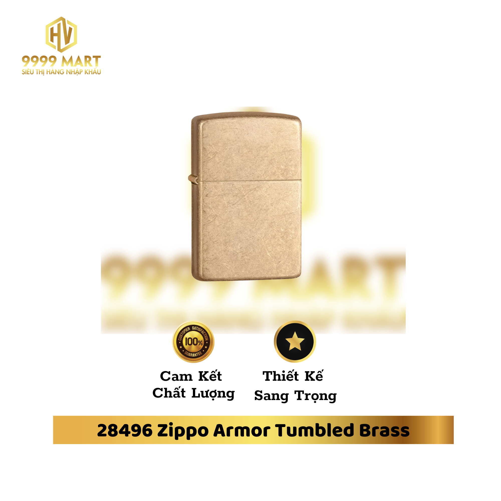  28496 Zippo Armor Tumbled Brass 