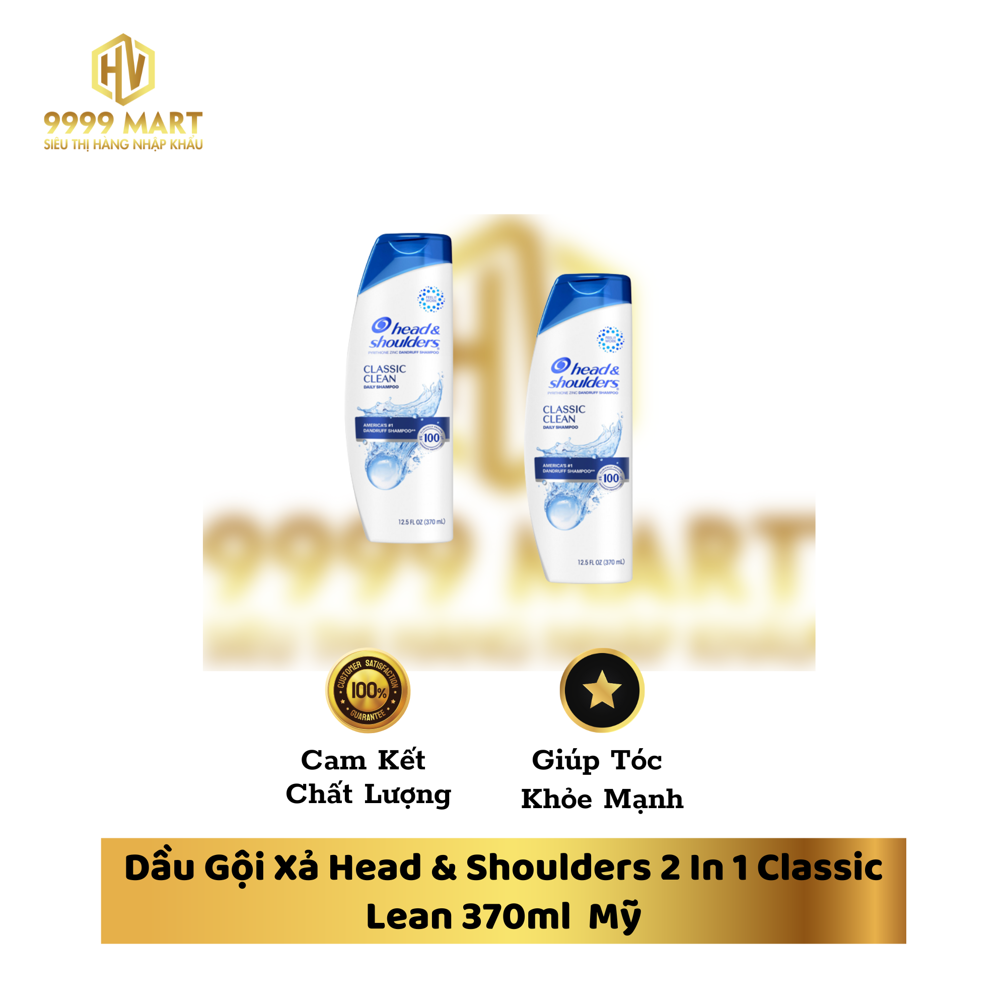  Dầu Gội Xả Head & Shoulders 2 In 1 Classic Lean 370ml  Mỹ 