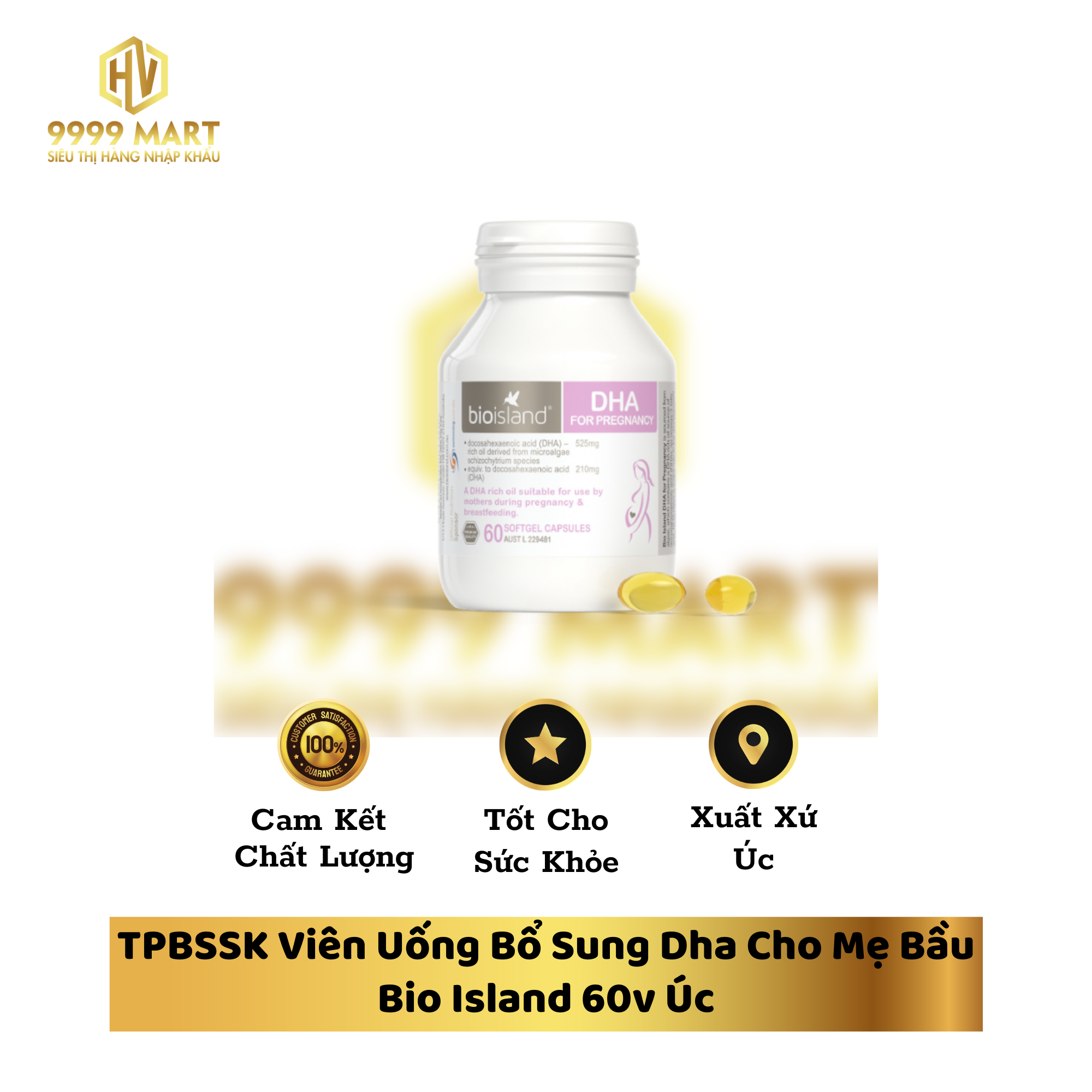  TPBSSK Viên Uống Bổ Sung Dha Cho Mẹ Bầu Bio Island 60v Úc 