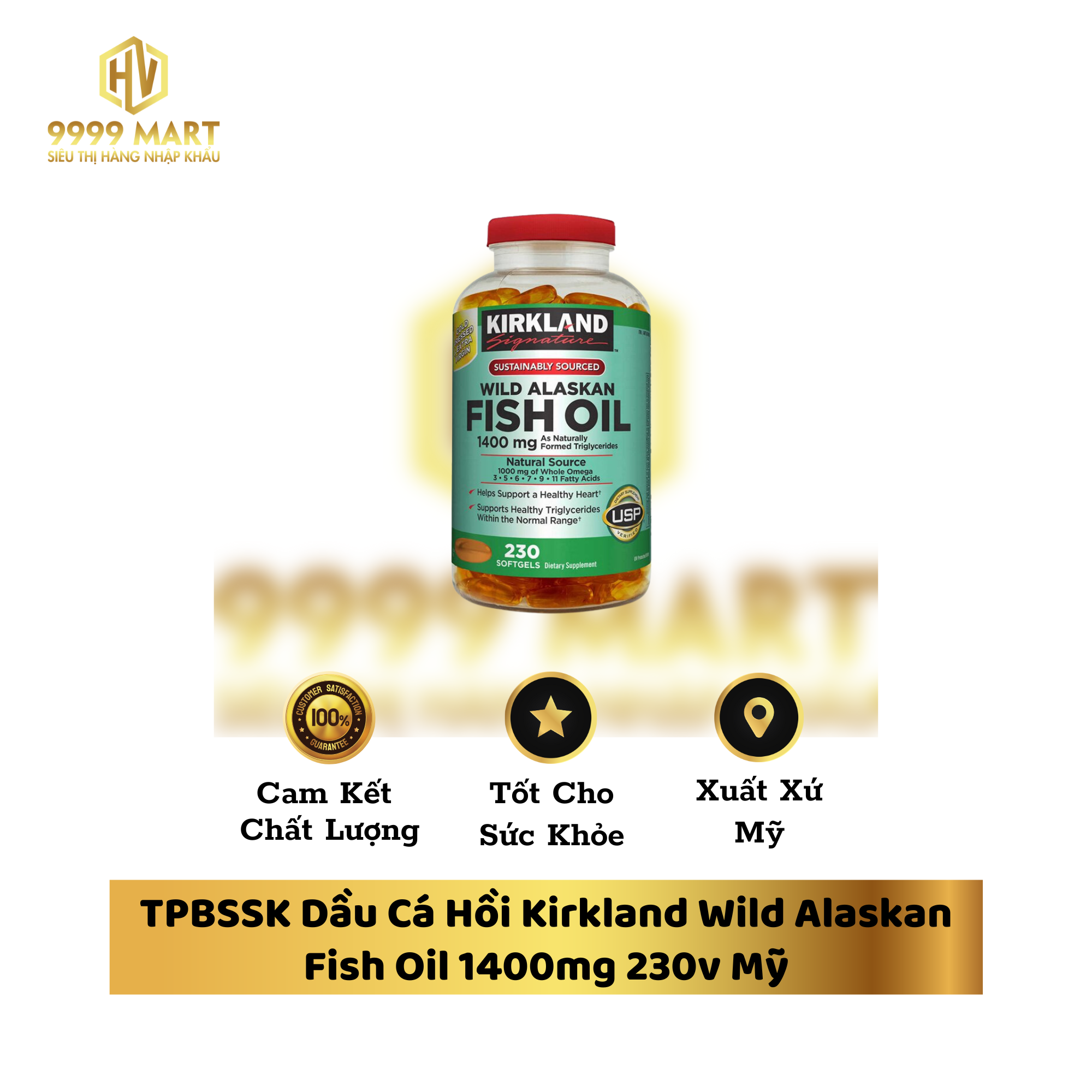  TPBSSK Dầu Cá Hồi Kirkland Wild Alaskan Fish Oil 1400mg 230v Mỹ 