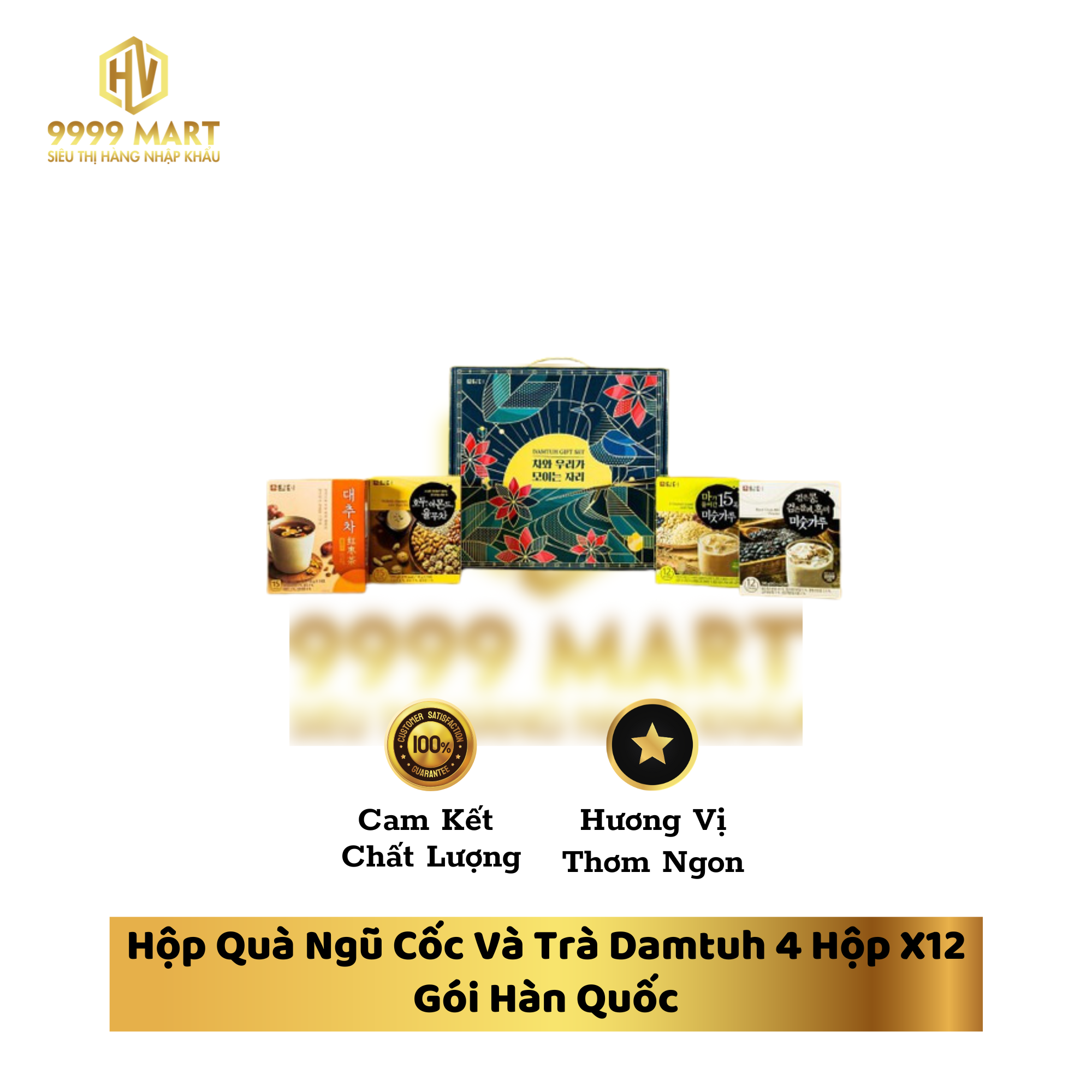  Hộp Quà Ngũ Cốc Và Trà Damtuh 4 Hộp X12 Gói Hàn Quốc 
