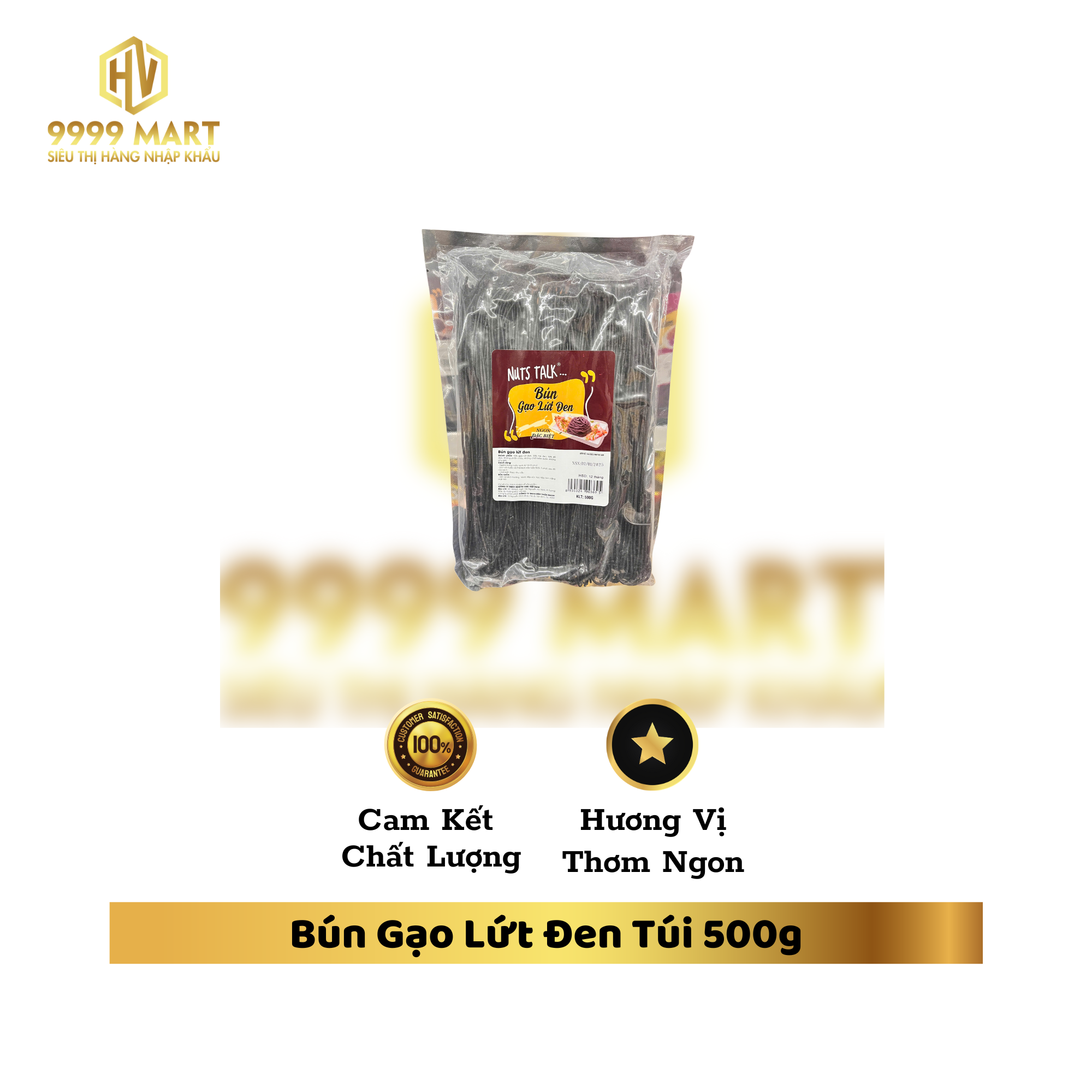  Bún Gạo Lứt Đen Túi 500g 