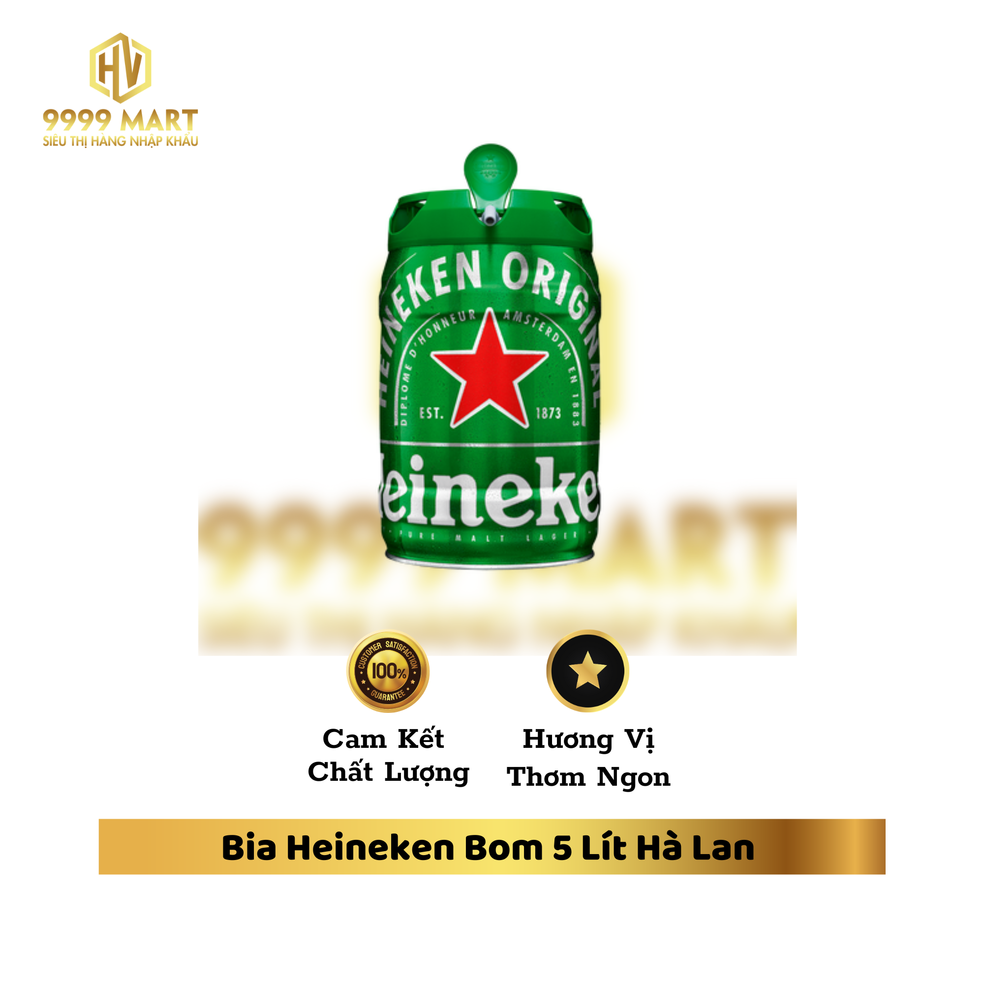  Bia Heineken Bom 5 Lít Hà Lan 