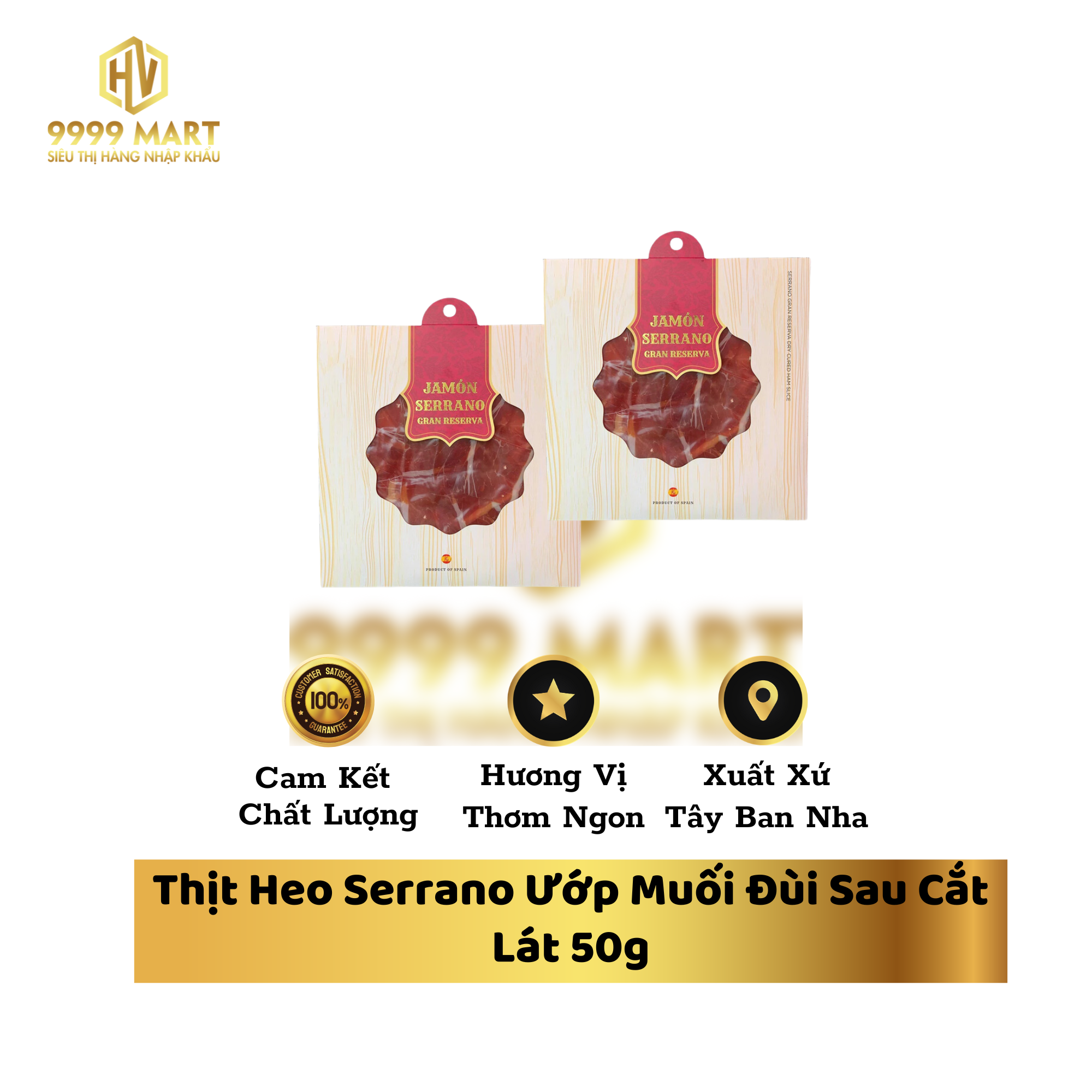  Thịt Heo Serrano Ướp Muối Đùi Sau Cắt Lát 50g 