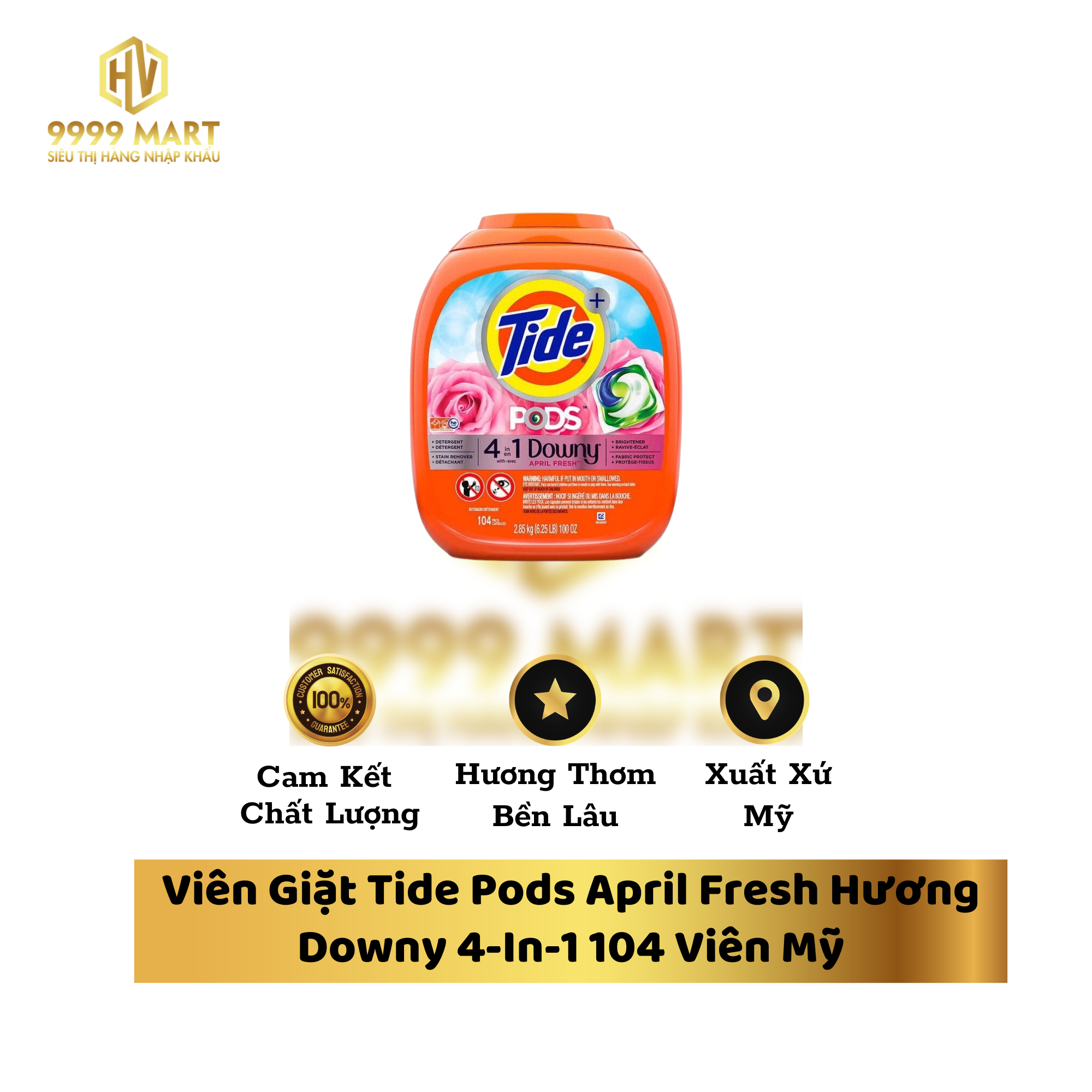  Viên Giặt Tide Pods April Fresh Hương Downy 4-In-1 104 Viên Mỹ 