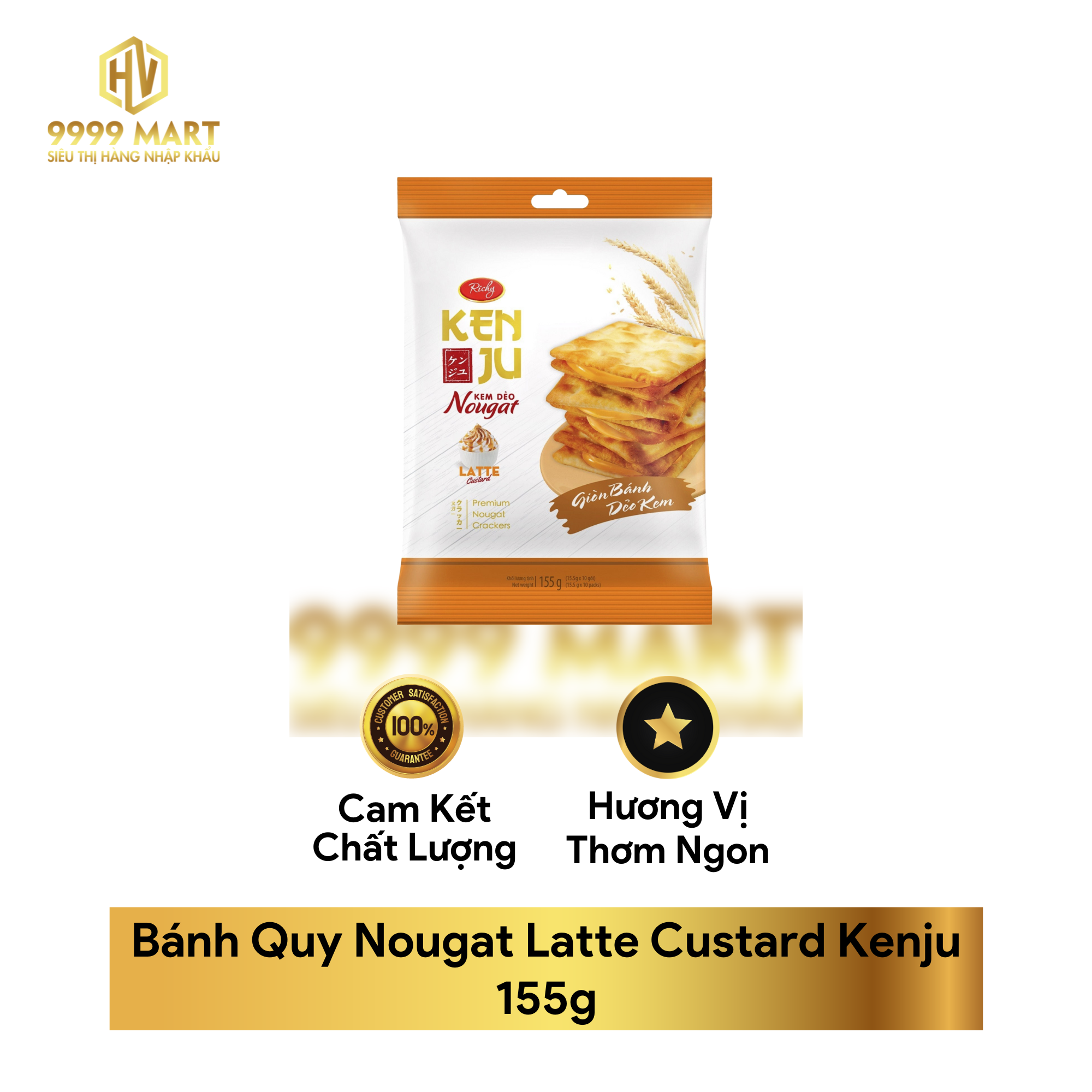 Bánh Quy Nougat Latte Custard Kenju 155g 