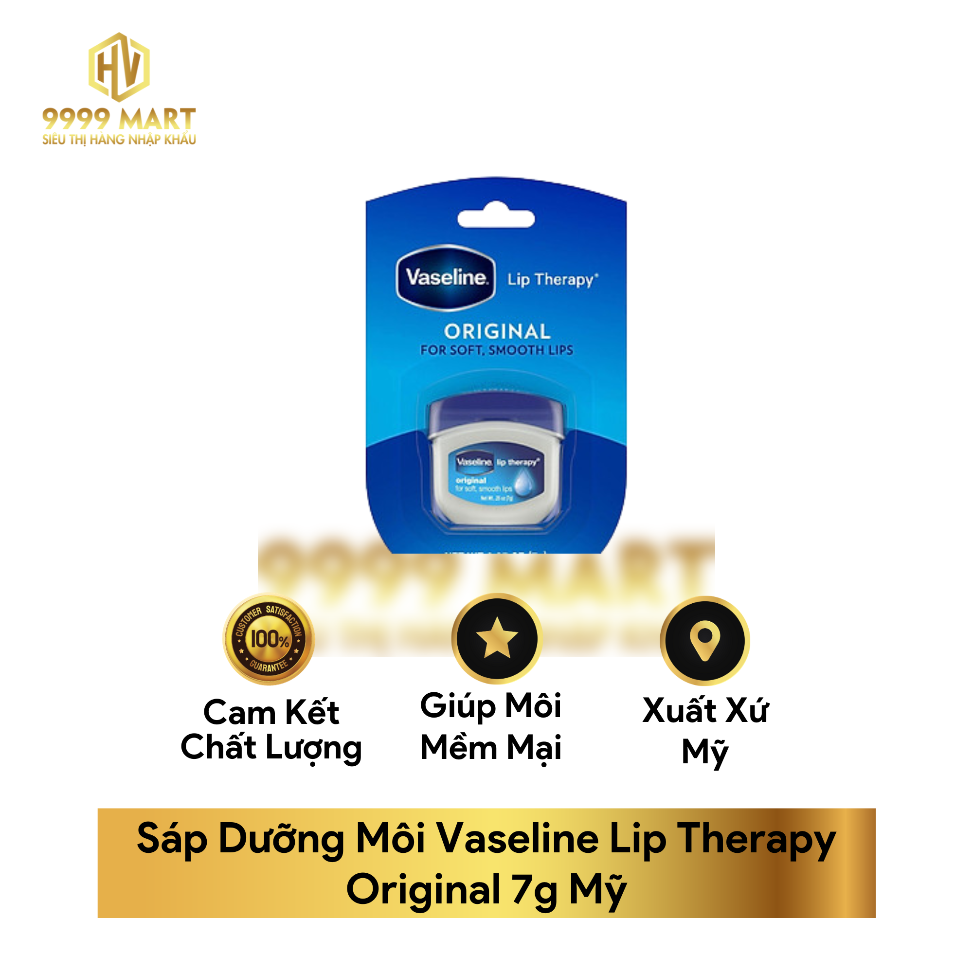  Sáp Dưỡng MôiVaseline Lip Therapy Original 7g Mỹ 