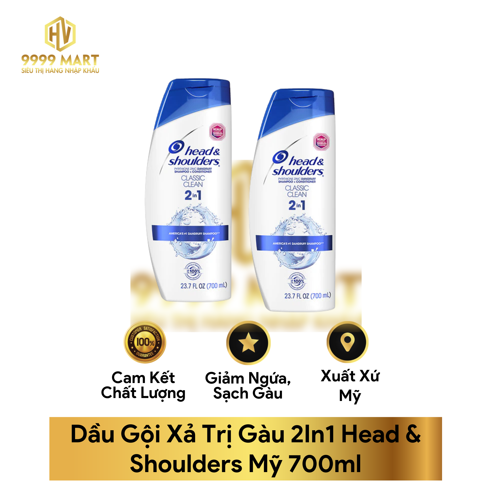  Dầu Gội Xả Trị Gàu 2In1 Head & Shoulders Mỹ 700ml 